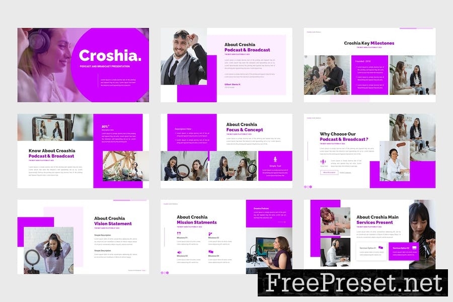 Croshia - Podcast Google Slides Template 7C9ZRLV