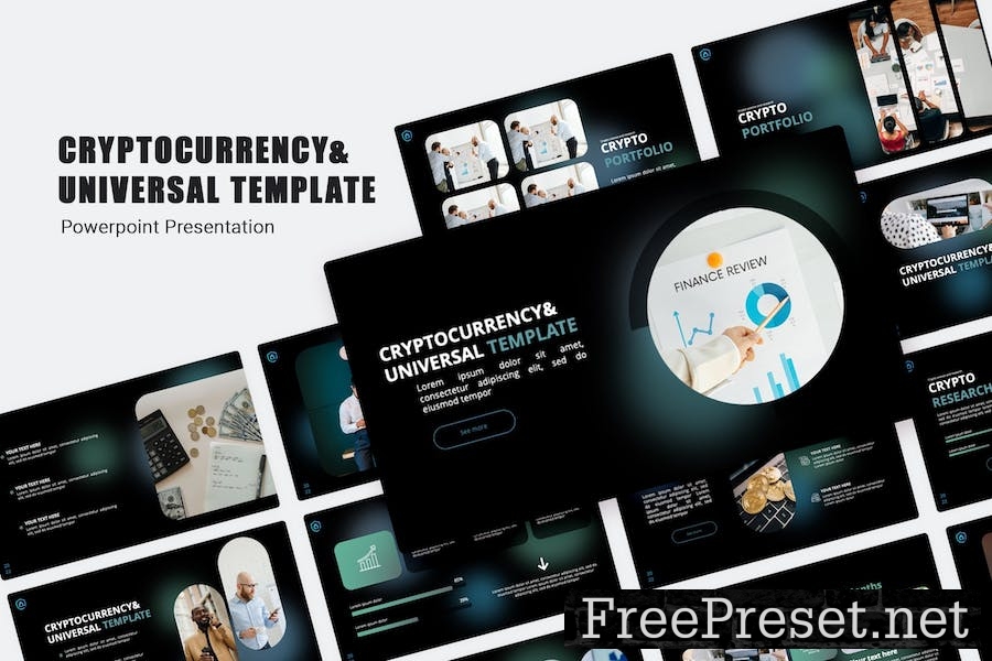 Cryptocurrency PowerPoint Template DXAANR7