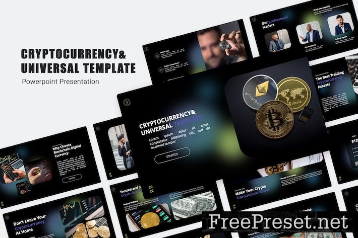 Cryptocurrency PowerPoint Template GWWY8RP