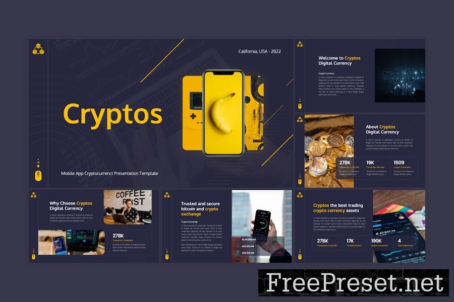 Cryptos - Cryptocurrency Google Slides Template BSQYT7P