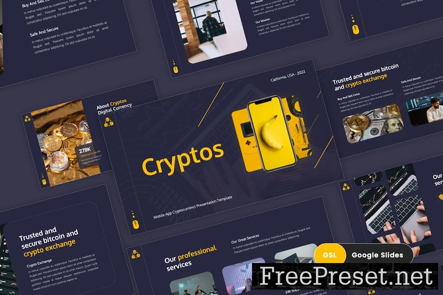 Cryptos - Cryptocurrency Google Slides Template BSQYT7P