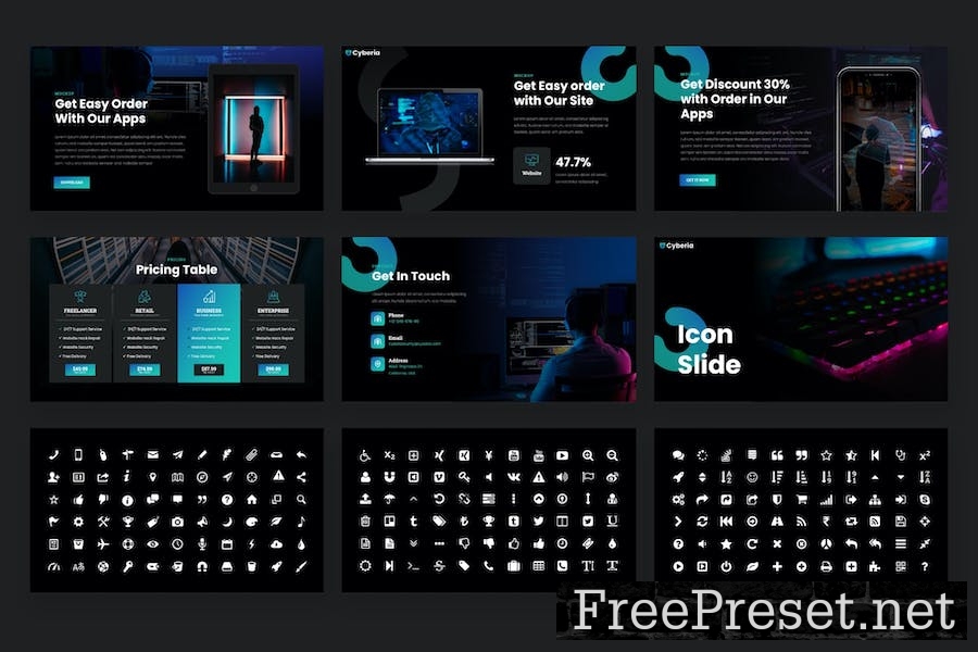 CYBERIA - Cyber Security Keynote Template 9FCVVTA