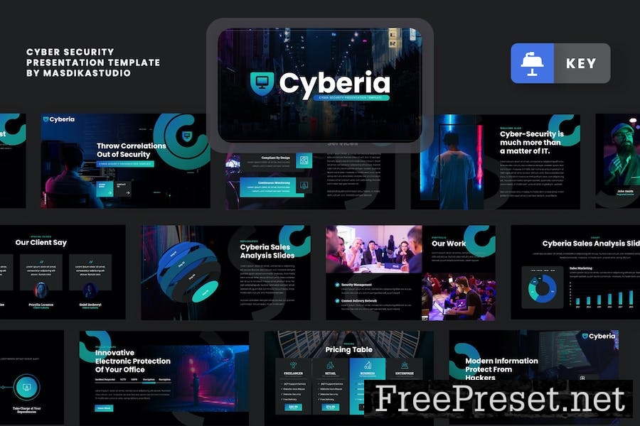 CYBERIA - Cyber Security Keynote Template 9FCVVTA