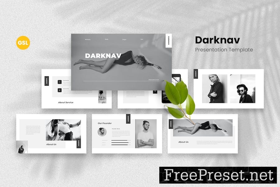 Darknav - Fashion Google Slides Template FJADY9N
