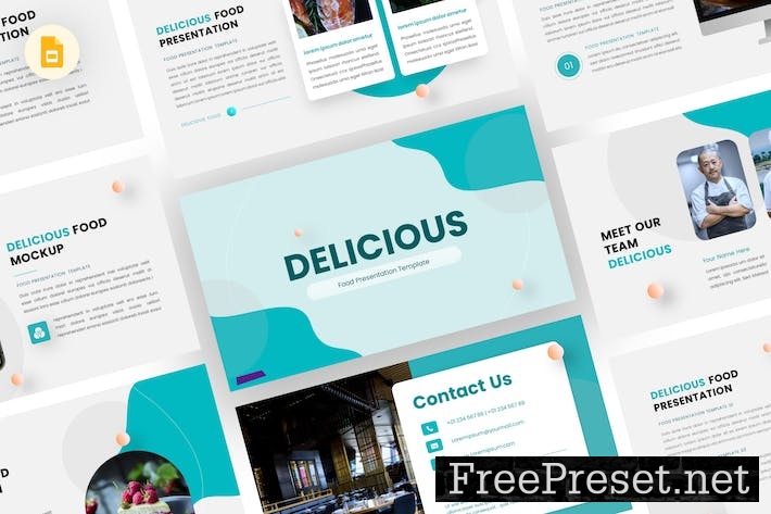 Delicious - Food Google Slides Template 8H42NM3