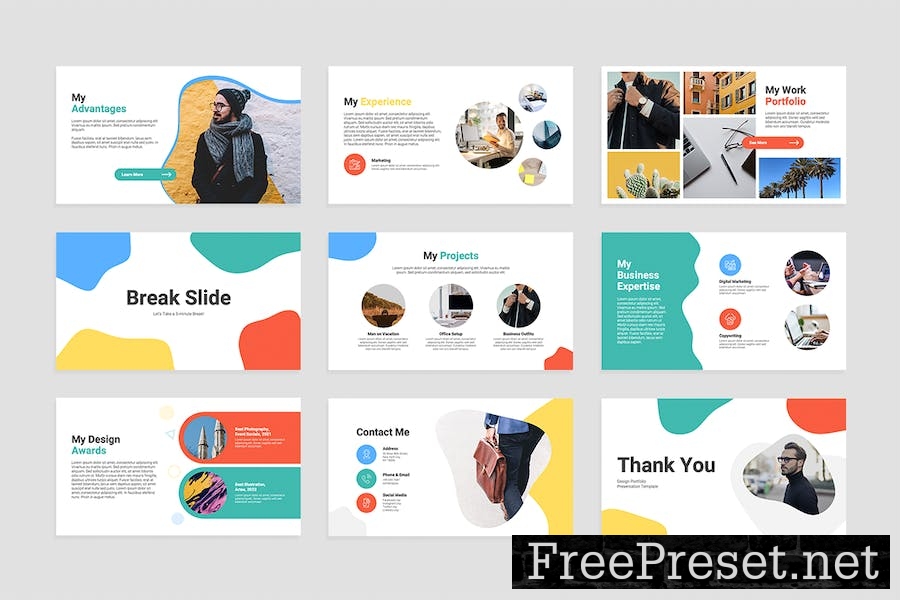 Design Portfolio Slides Presentation Template E8NN4E8