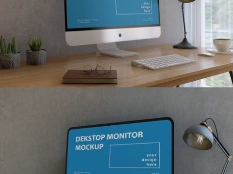 Desktop Monitor - Mockup Template VR