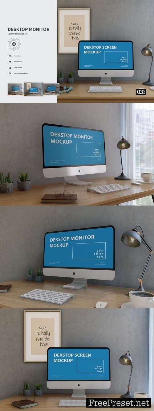 Desktop Monitor - Mockup Template VR