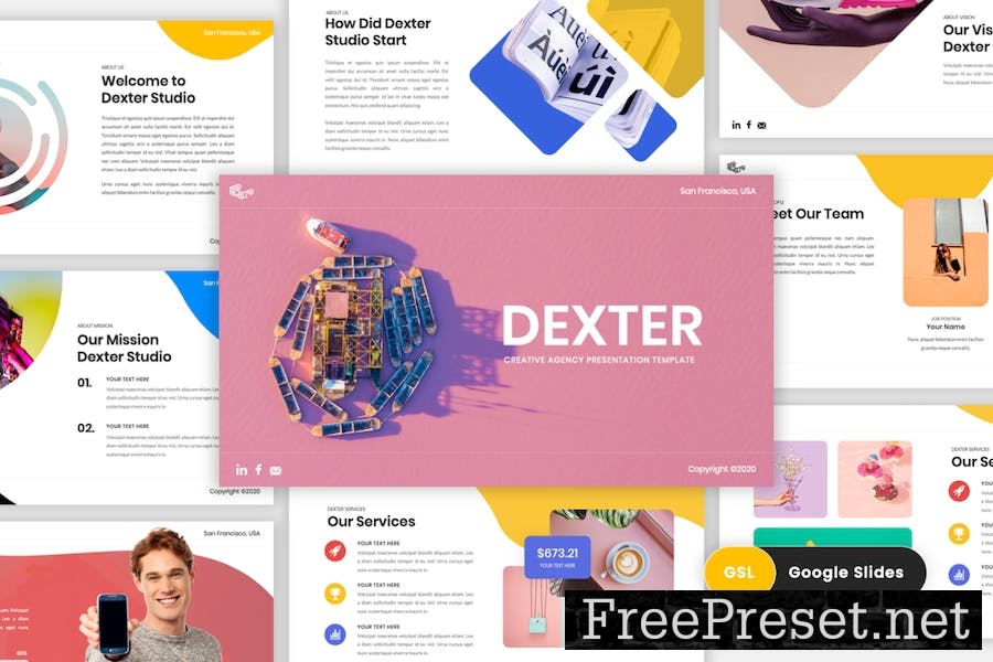 Dexter - Creative Colorful Google Slides Templates FA7P5BD