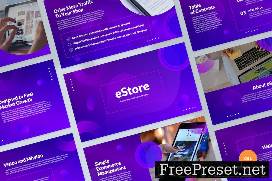 E-commerce Google Slides Presentation Template KLAKAJ7