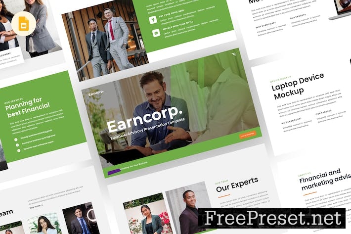 Earncorp - Financial Google Slides Template JKJ2KAM