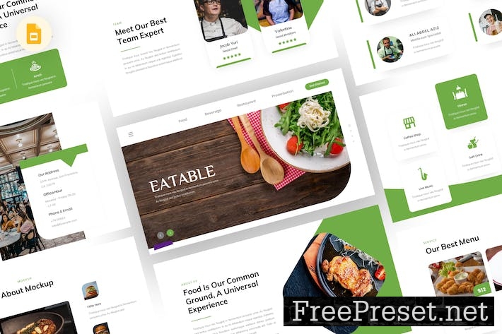 Eatable - Food Google Slides Template UADQHJX