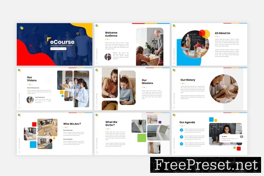 eCourse - Online Course Google Slides Template BUYH2EA