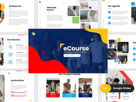 eCourse - Online Course Google Slides Template BUYH2EA