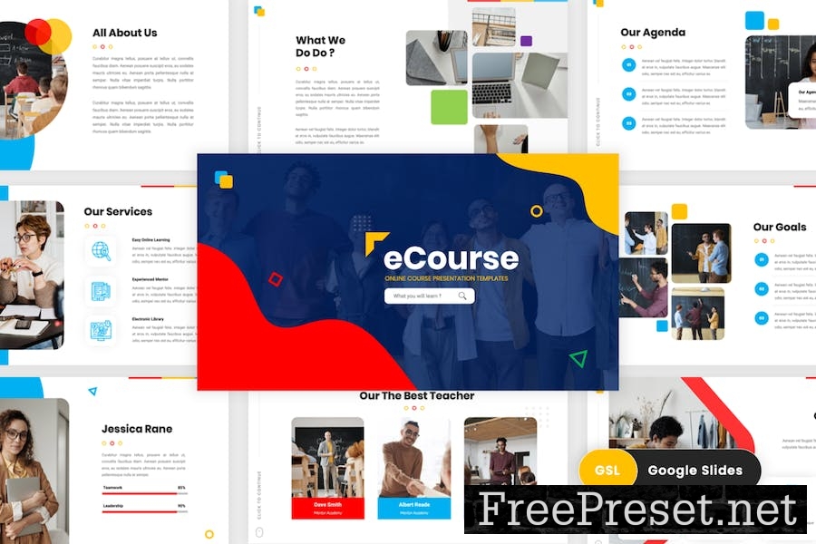 eCourse - Online Course Google Slides Template BUYH2EA