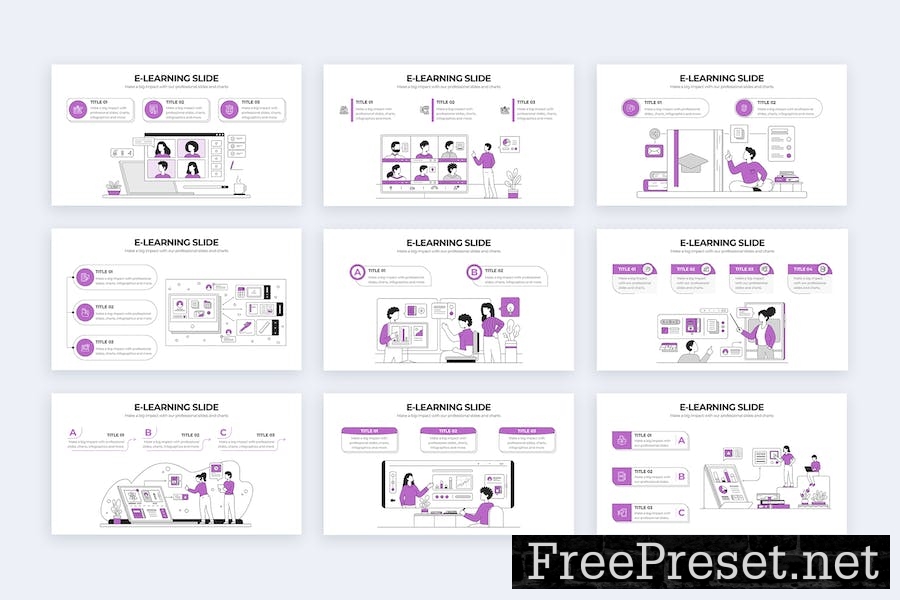 Education E-Learning PowerPoint Infographics ZYB3NDG