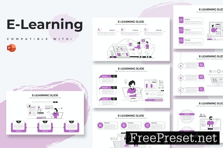 Education E-Learning PowerPoint Infographics ZYB3NDG