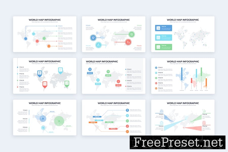 Education World Maps Keynote Infographics M5MQ9CX