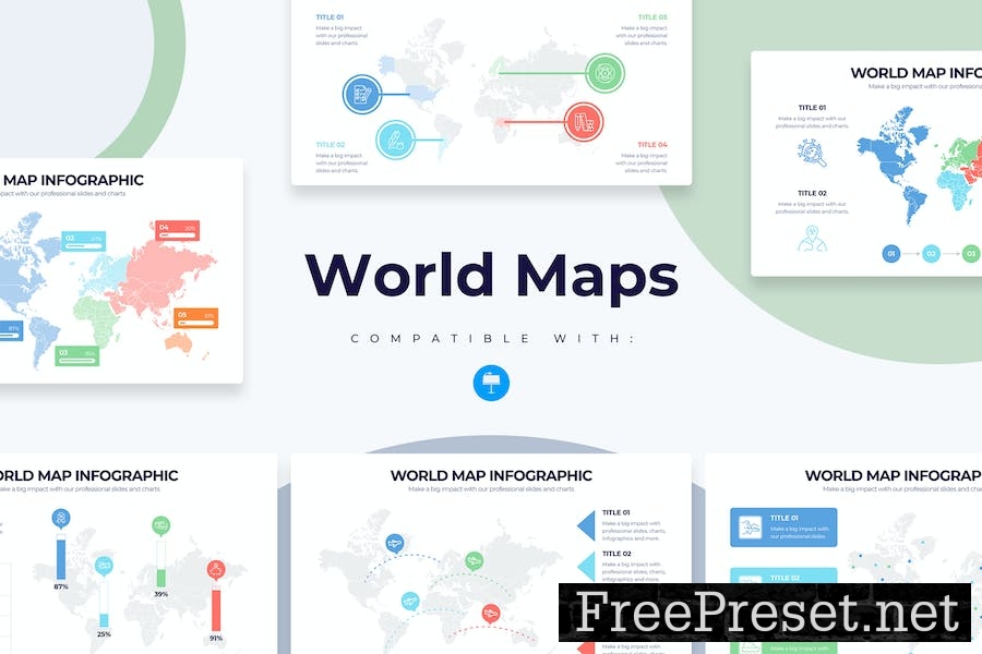 Education World Maps Keynote Infographics M5MQ9CX