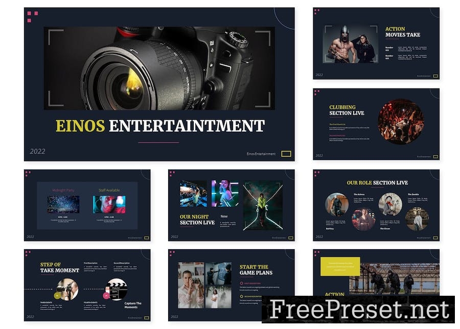 Einos Entertainment | Google Slides Template 8AA5WS5