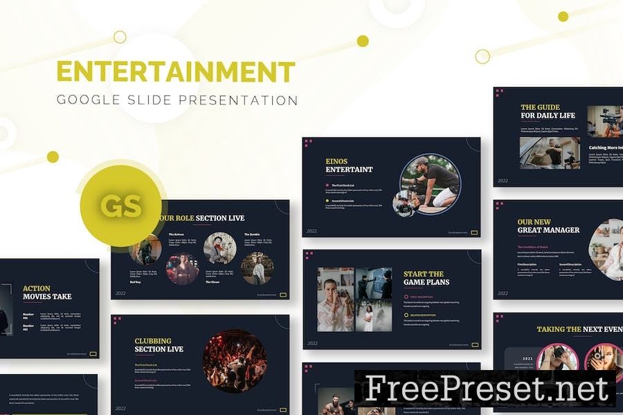 Einos Entertainment | Google Slides Template 8AA5WS5