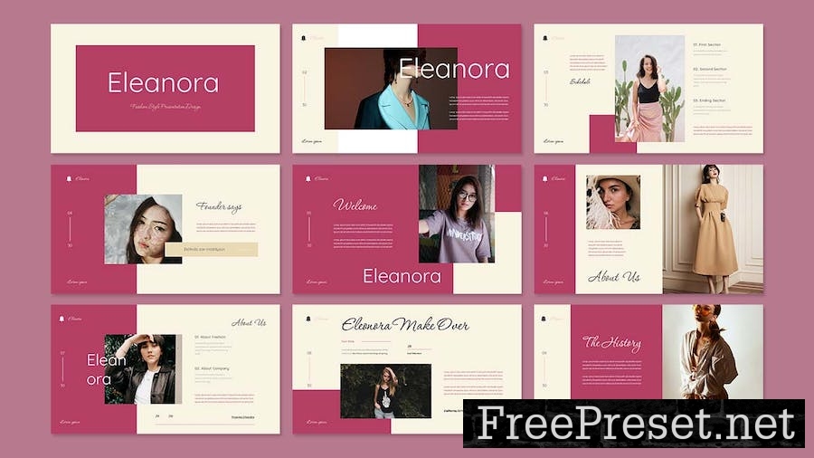 Eleonora - Fashion Google Slide Template ZE9S77K