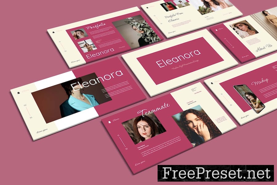 Eleonora - Fashion Google Slide Template ZE9S77K