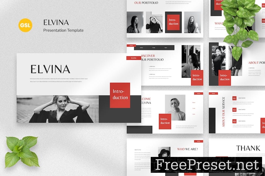 Elvina - Creative Google Slides Template QRNX8WH