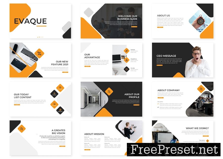 Evaque - Business Google Slides Template 627C5BP