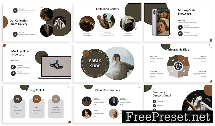 Fashion Showcase - Business Google Slide Template PU44LAP