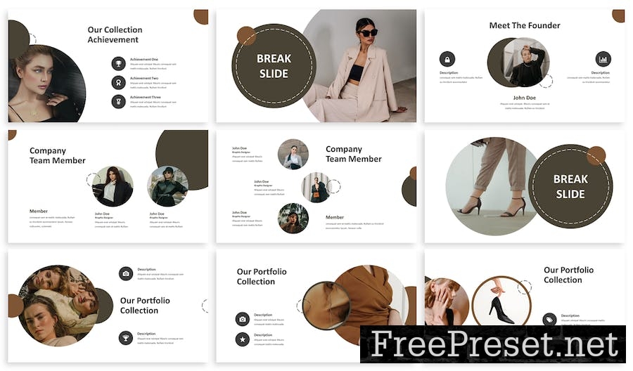 Fashion Showcase - Business Google Slide Template PU44LAP