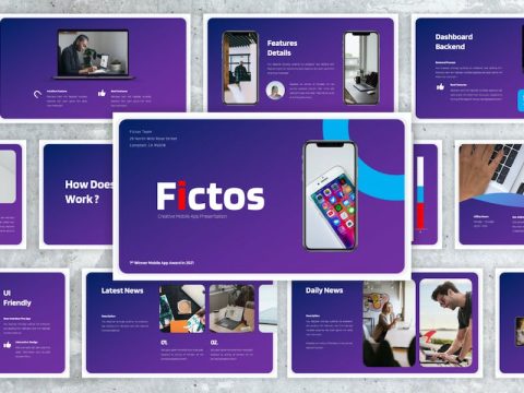 Fictos – Mobile App Proposal Google Slides 6UMCMKY