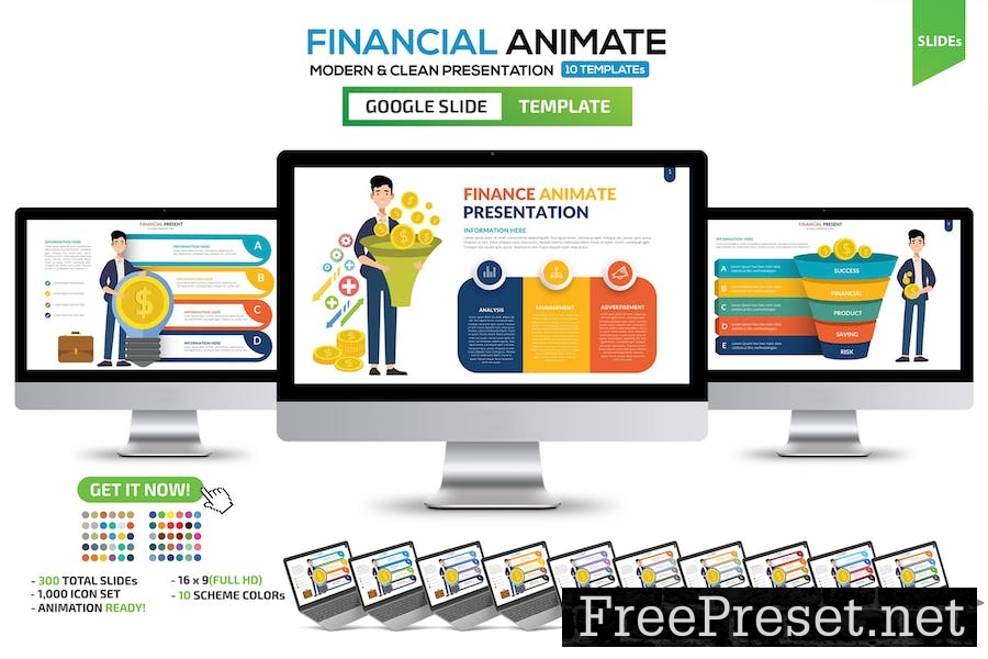 Financial Animate Google Slides Template 73FG2VP