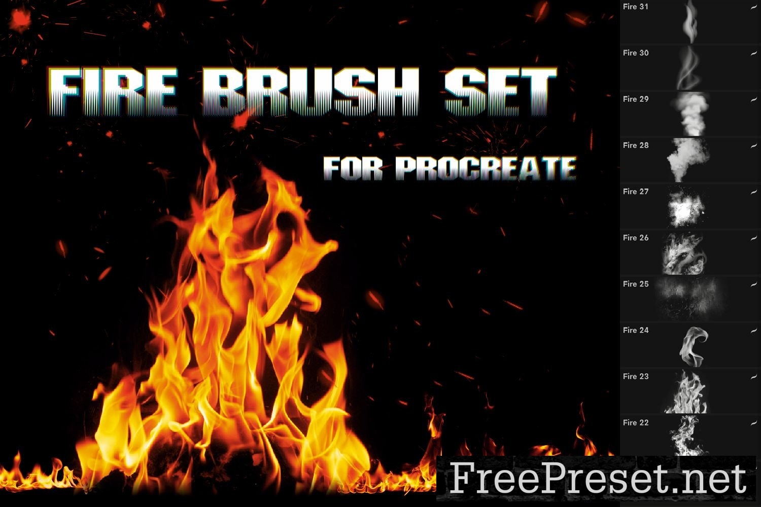 Fire and Flame Procreate Brushes 10173816