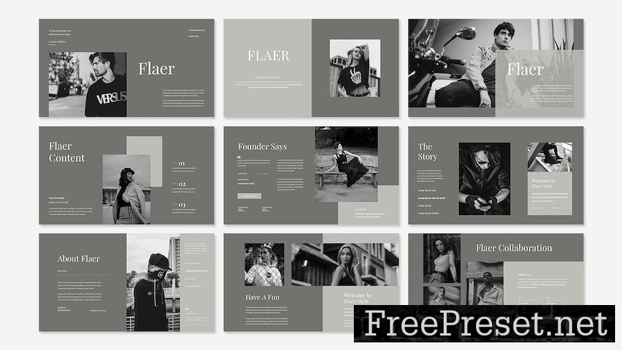 Flaer Business Presentation Google Slide Template 6764X8H