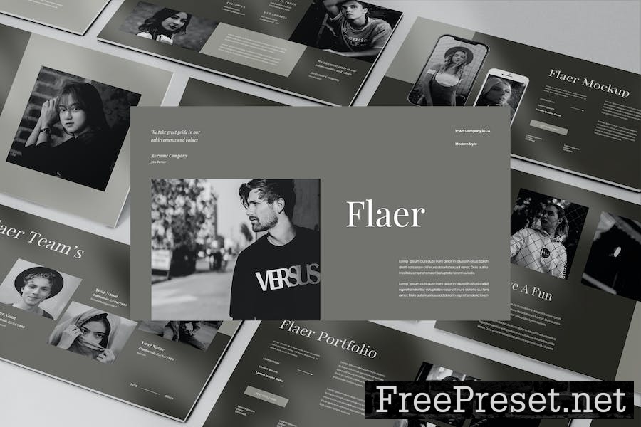 Flaer Business Presentation Google Slide Template 6764X8H