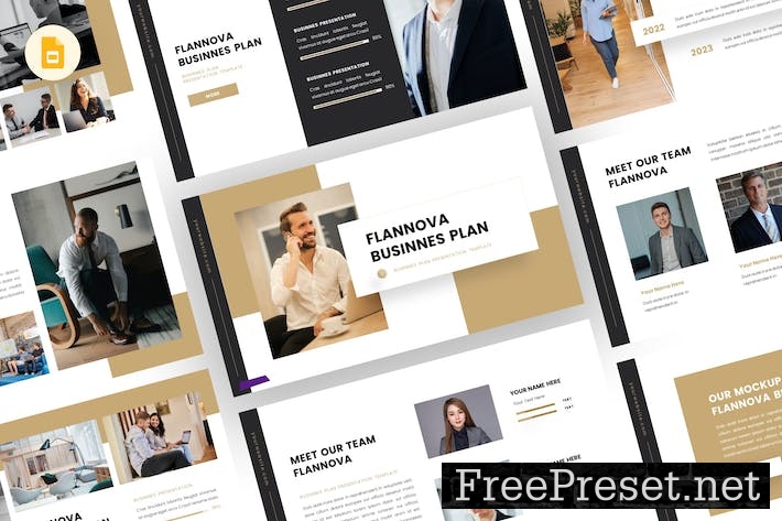 Flannova - Business Plan Google Slide Template VMHZQFV