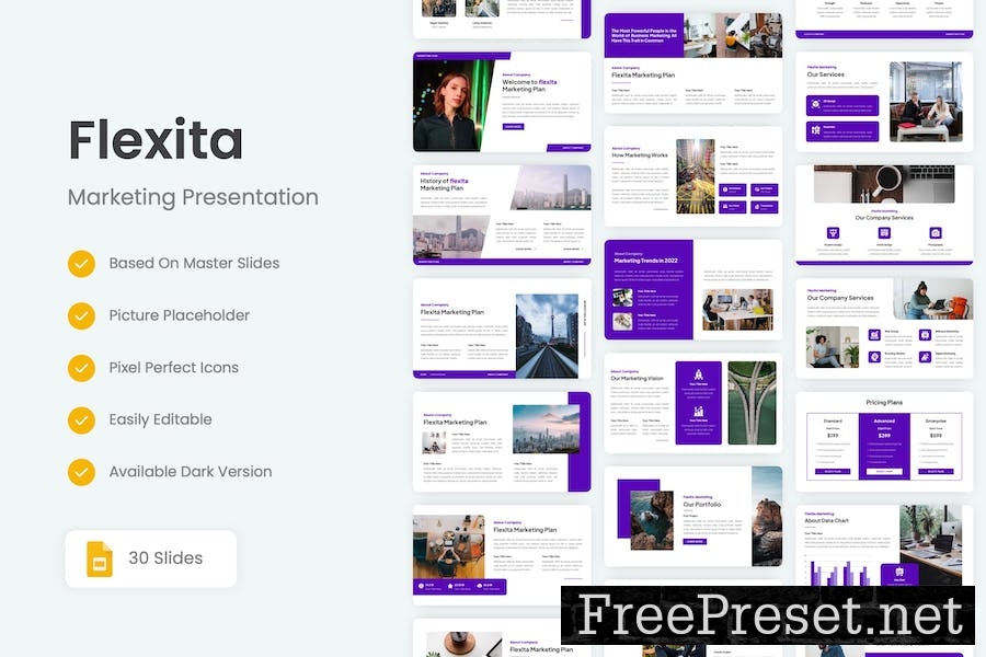 Flexita - Marketing Google Slides Template G8Z76AK