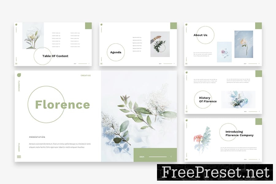 Florence - Flower Plant Google Slides Template C67CYNE