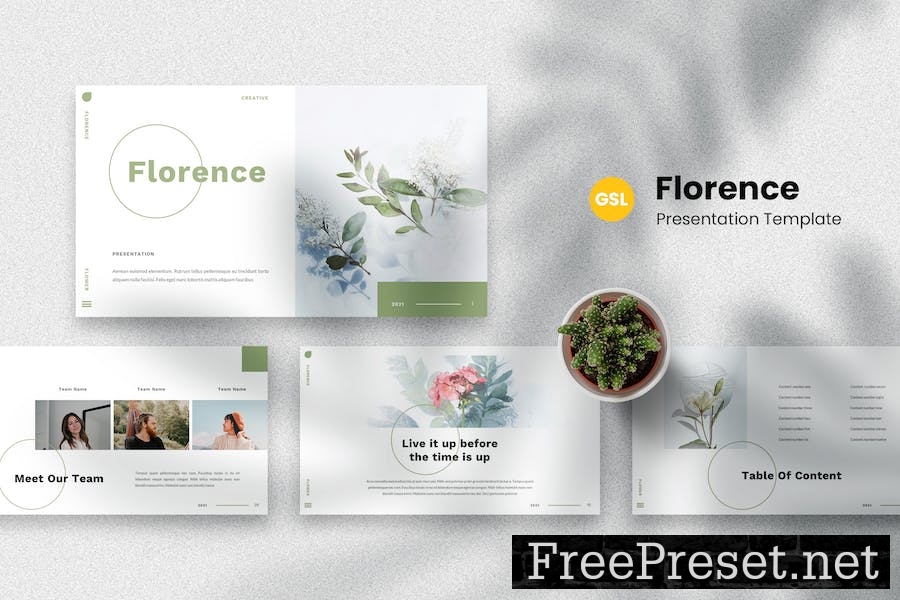 Florence - Flower Plant Google Slides Template C67CYNE