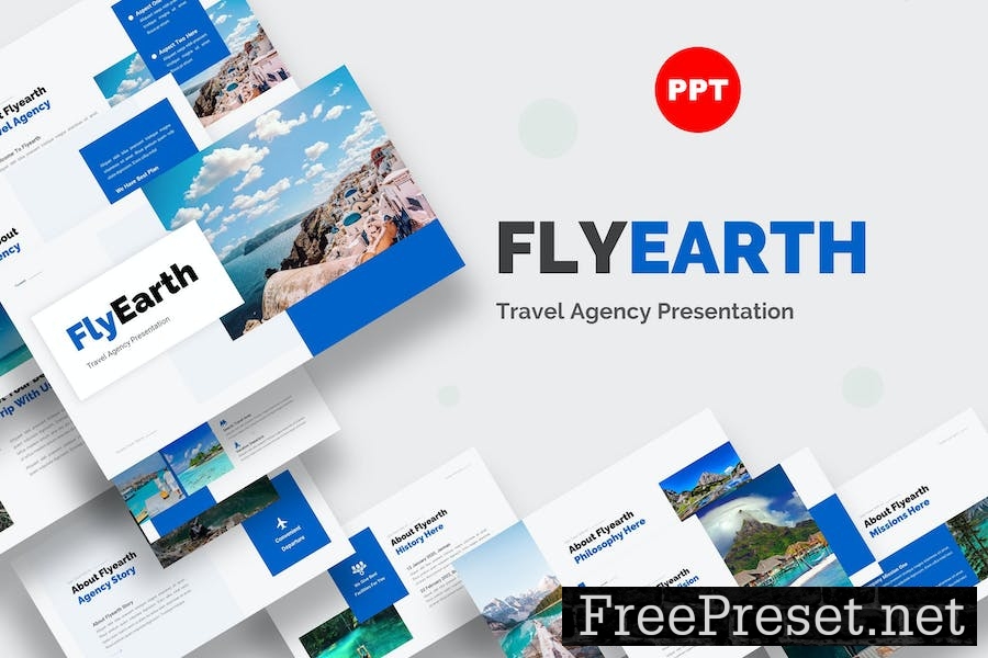 Flyearth - Travel Agency Presentation Powerpoint 9282ZPS