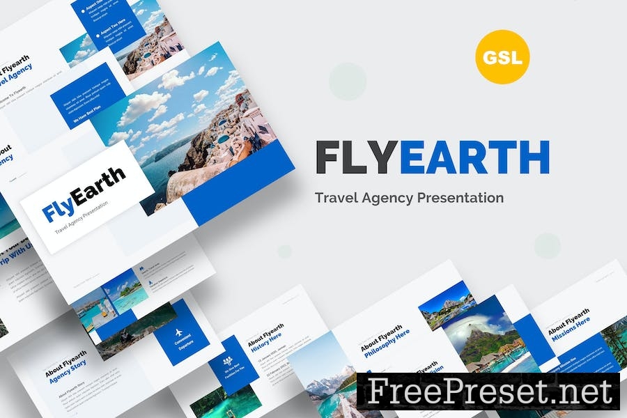 Flyearth - Travel Agency Presentation Powerpoint XMEZNEV