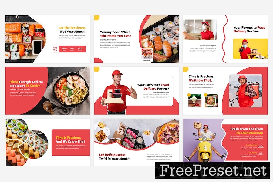 Foodpress - Food Delivery Google Slides Template U77UNJZ