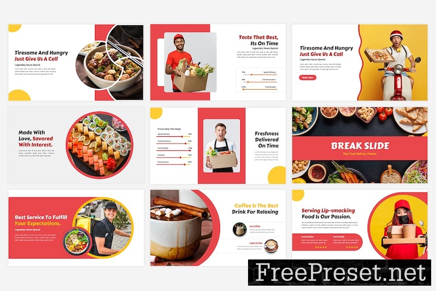 Foodpress - Food Delivery Google Slides Template U77UNJZ