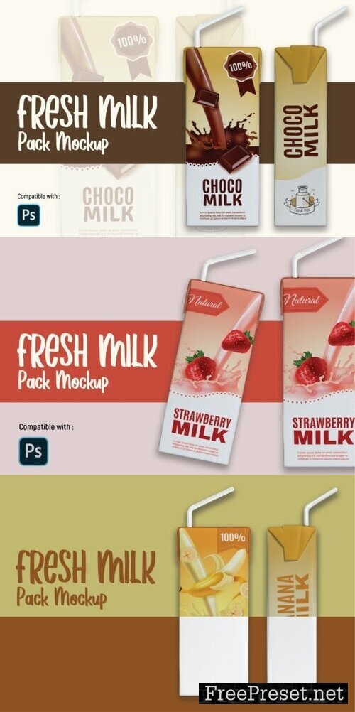 Fresh Milk Pack Mockup