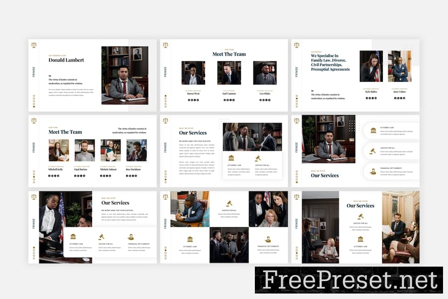 Fringe - Law Attorney Google Slides Template E6QY3UK
