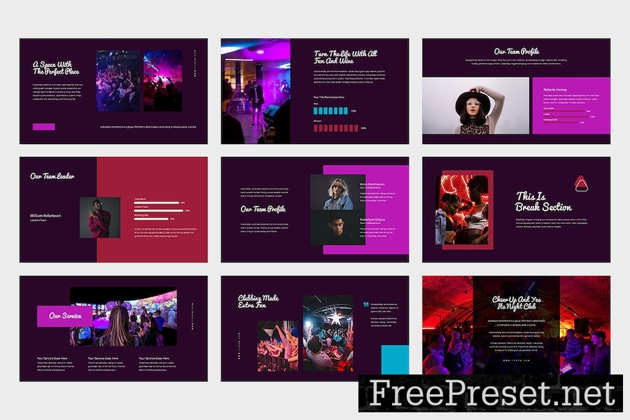 Furea : Night Club Business Google Slides GLK6ZE4