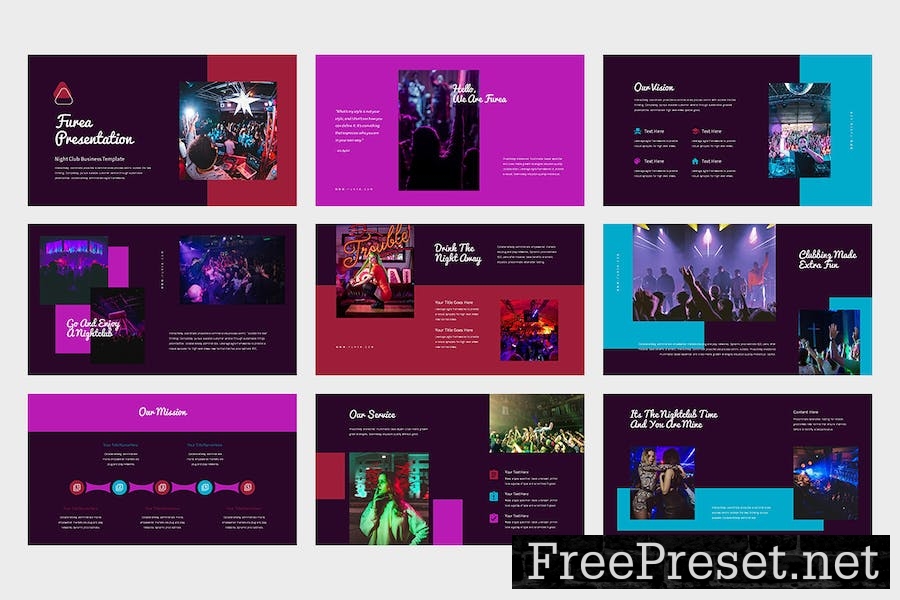 Furea : Night Club Business Google Slides GLK6ZE4