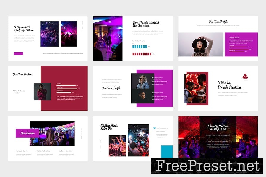 Furea : Night Club Business Google Slides GLK6ZE4