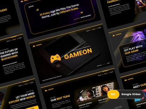 Gameon - Gaming Studio Google Slides Template E2HPVJM